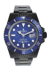 Rolex Black-Pvd Submariner Blue Dial Cerachrom Bezel Steel Black Boc Coating Mens Watch Pvd